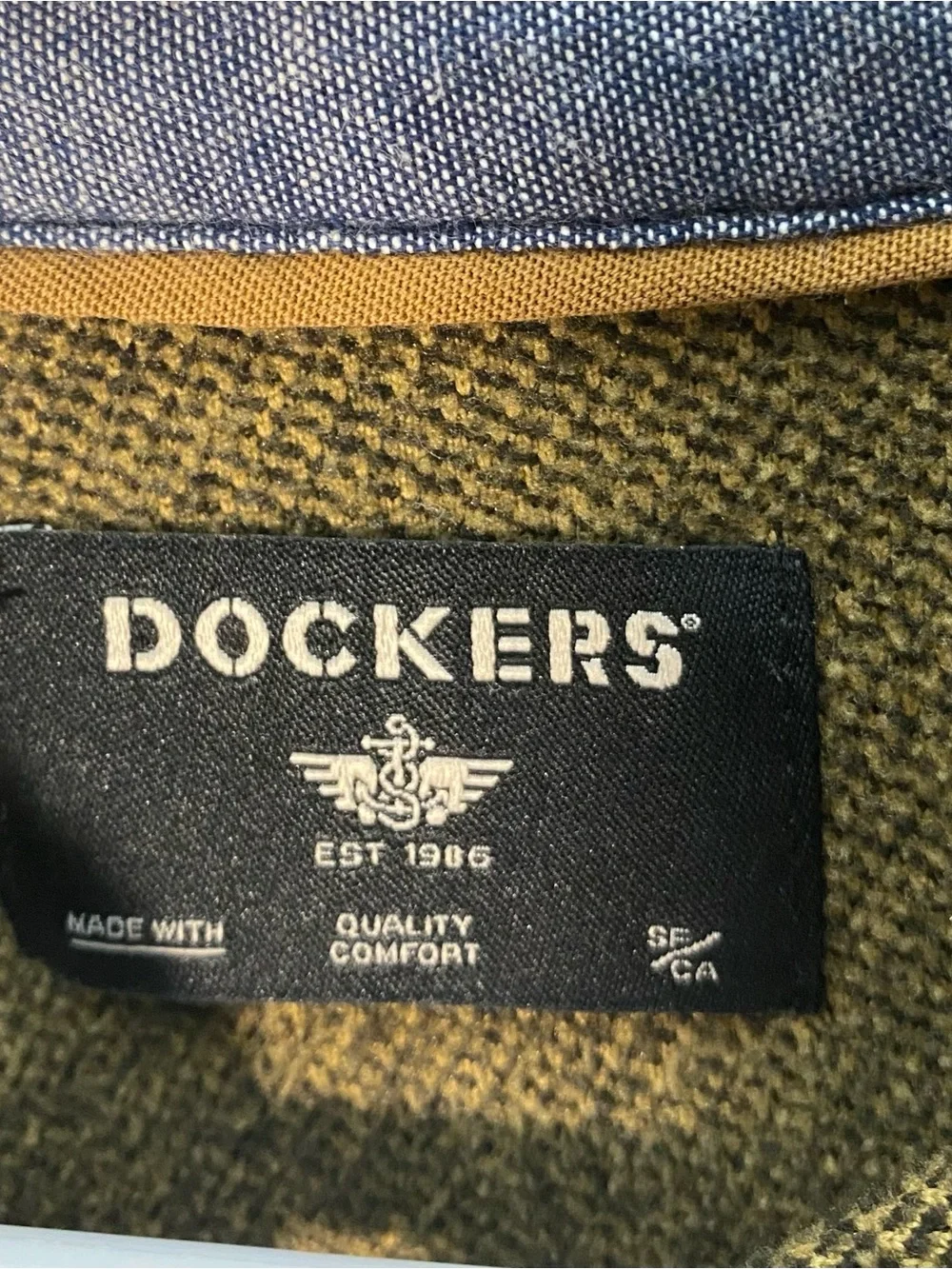 Dockers Men's Olive Green Button-Front Shirt Jacket